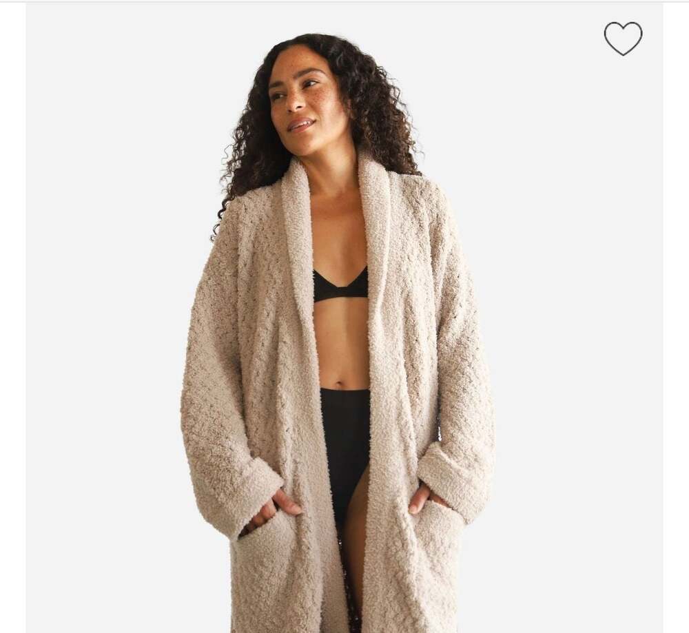 Sunday Citizen Waffle Shawl Robe Taupe Size S/M